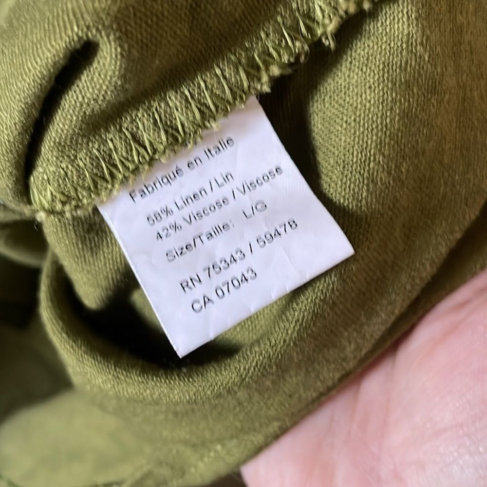 Gorgeous Italy 🇮🇹 olive green linen blend dress - Picture 4 of 6